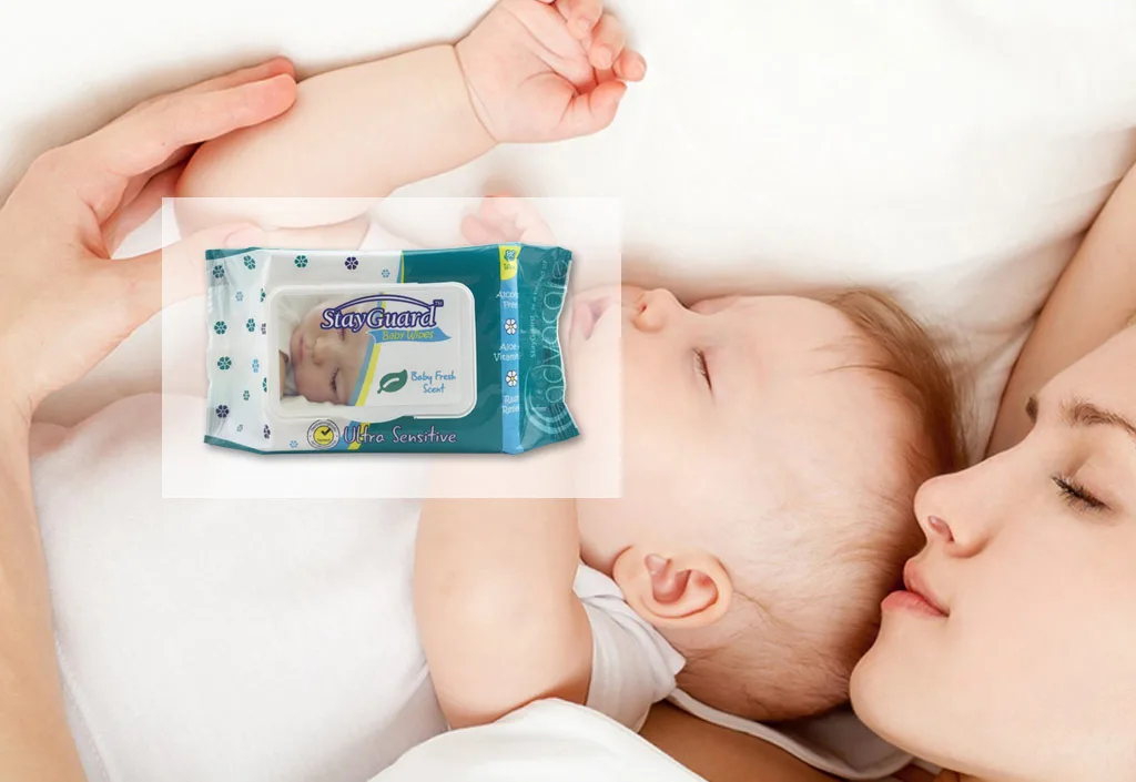StayGuard Skin and Wound Care baby wipes